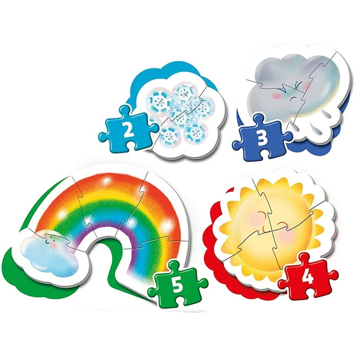 Clementoni 20817 - Bébi sziluett puzzle - Időjárás - 2,3,4,5 db-os puzzle