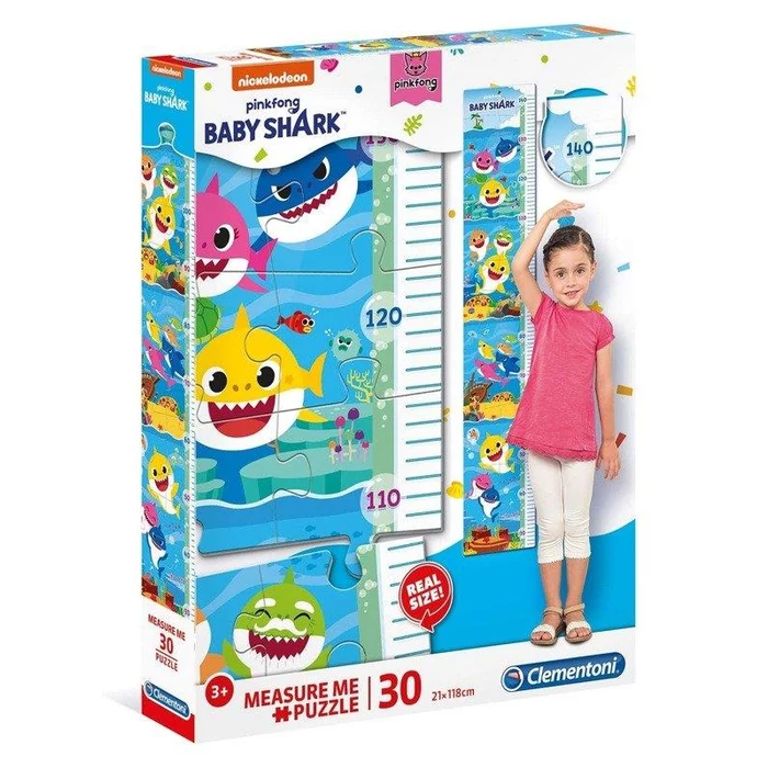 Clementoni 20340 - Baby Shark - 30 db-os puzzle magasságmérővel