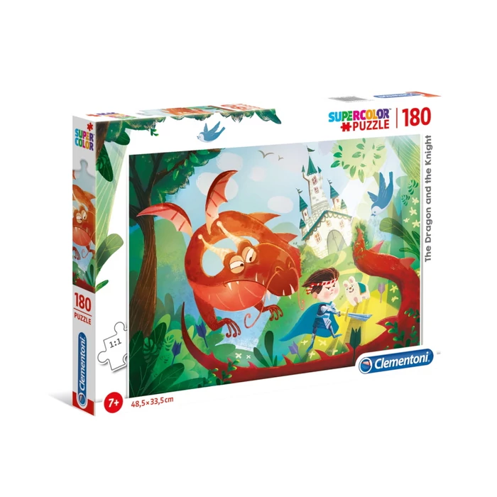 Clementoni 29109 - A sárkány és a lovag - 180 db-os Szuper Színes puzzle