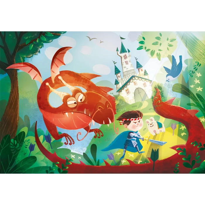 Clementoni 29109 - A sárkány és a lovag - 180 db-os Szuper Színes puzzle