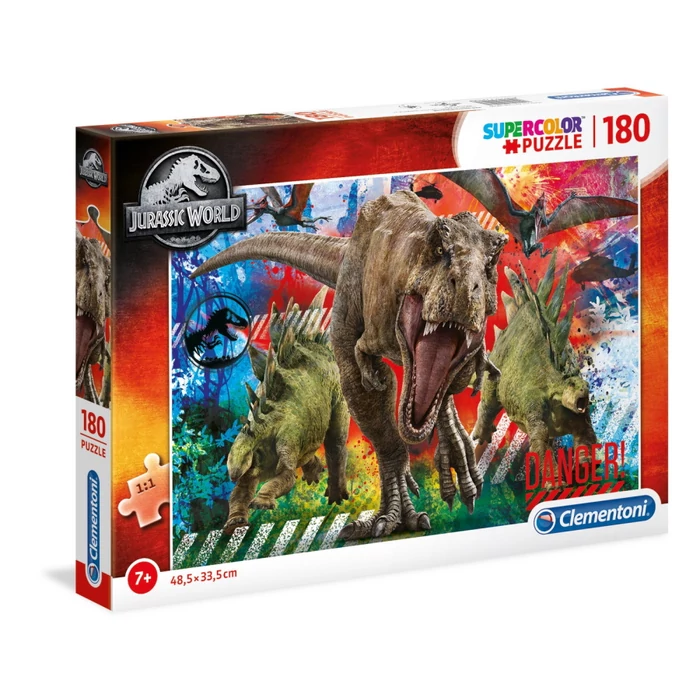 Clementoni 29106 - Jurassic World -180 db-os Szuper Színes puzzle