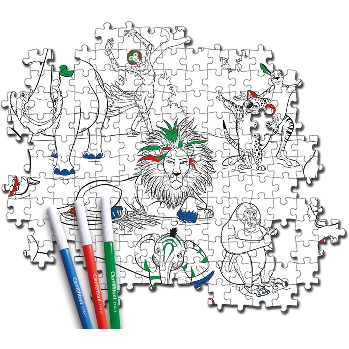 Clementoni 25701 - Szafari - 104 db-os Színezhető kétoldalas puzzle