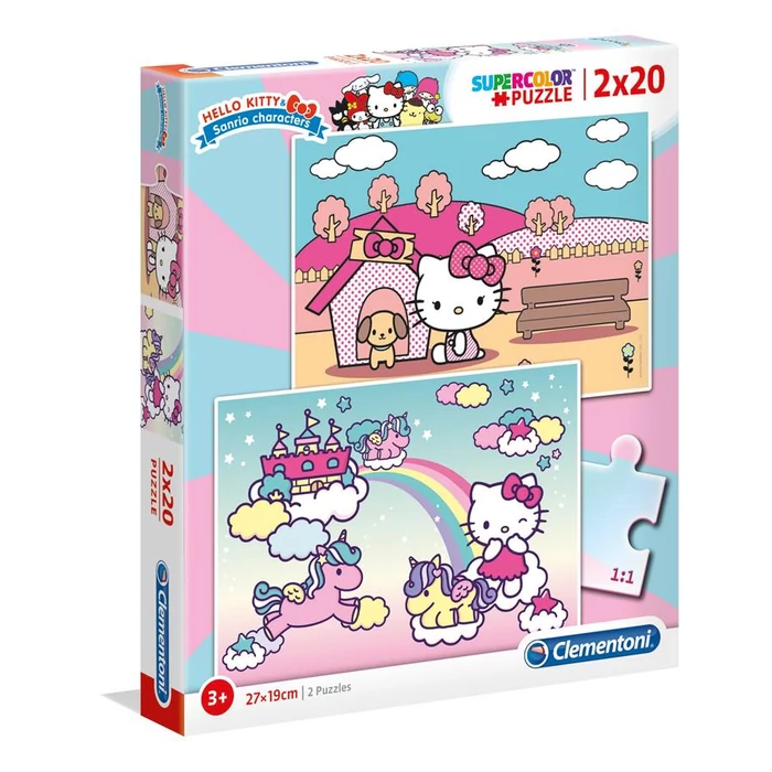 Clementoni 24765 - Hello Kitty világa - 2 x 20 db-os Szuper Színes puzzle