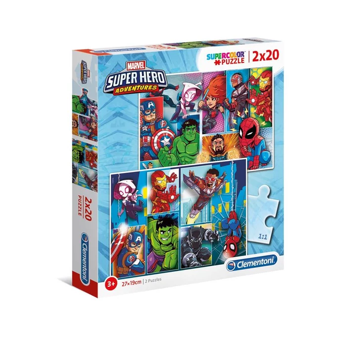 Clementoni 24768 - Marvel szuperhősök - 2 x 20 db-os Szuper Színes puzzle