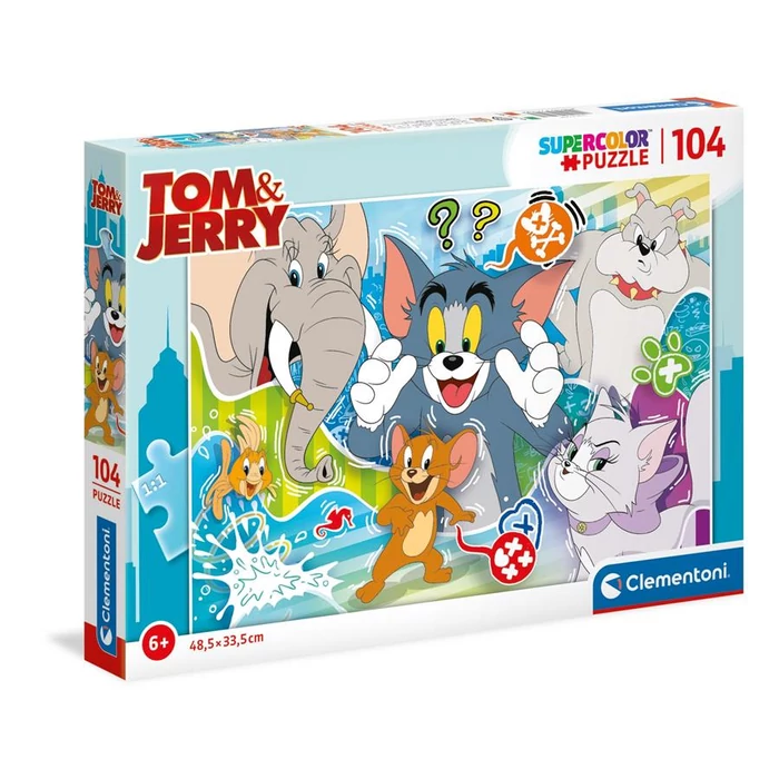 Clementoni 27518 - Tom és Jerry - 104 db-os Szuper Színes puzzle