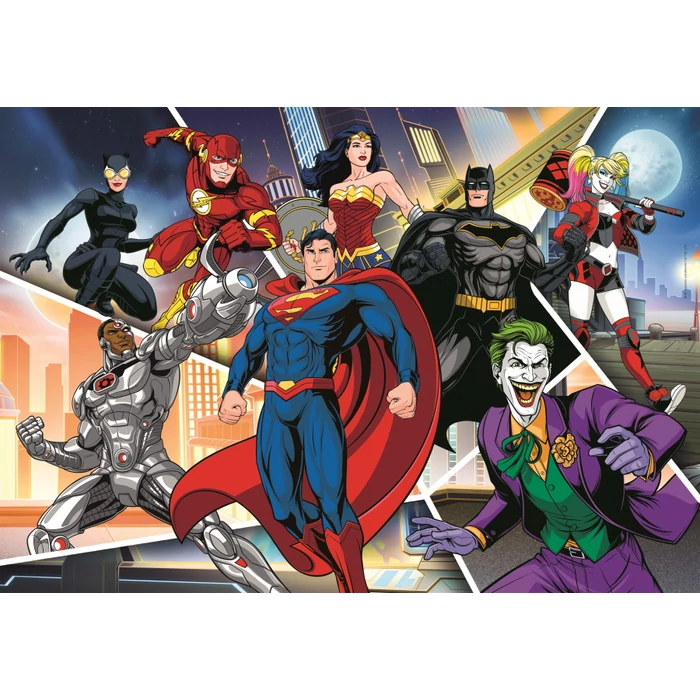 Clementoni 104 db-os Szuper Színes  puzzle - DC Comics szuperhősök (25722)