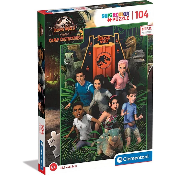 Clementoni 27544 - Jurassic World - Krétakori tábor - A csapat - 104 db-os Szuper színes puzzle
