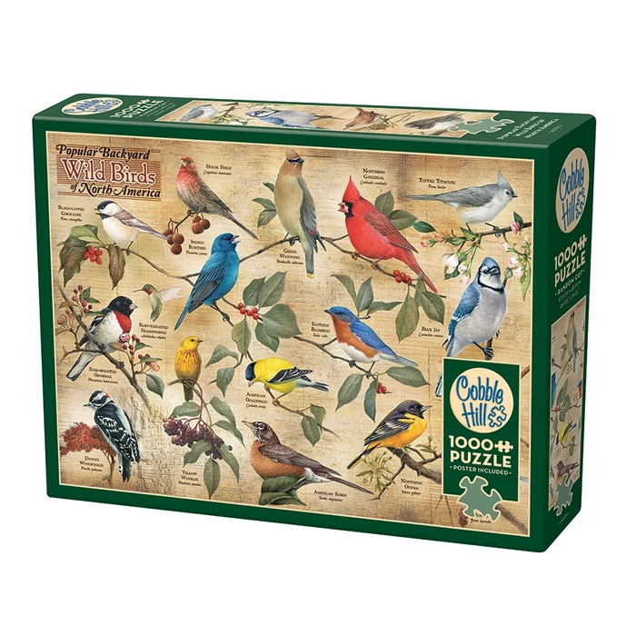 Cobble Hill 40179 - Popular Backyard Wild Birds of North America - 1000 db-os puzzle