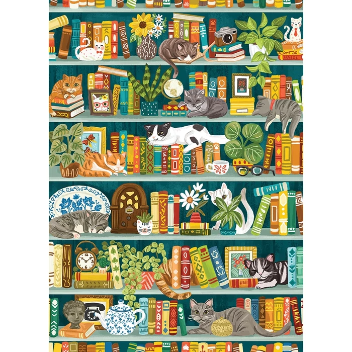Cobble Hill 40023 - The Purrfect Bookshelf - 1000 db-os puzzle