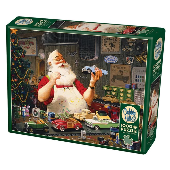 Cobble Hill 80046 - Santa Painting Cars - 1000 db-os puzzle