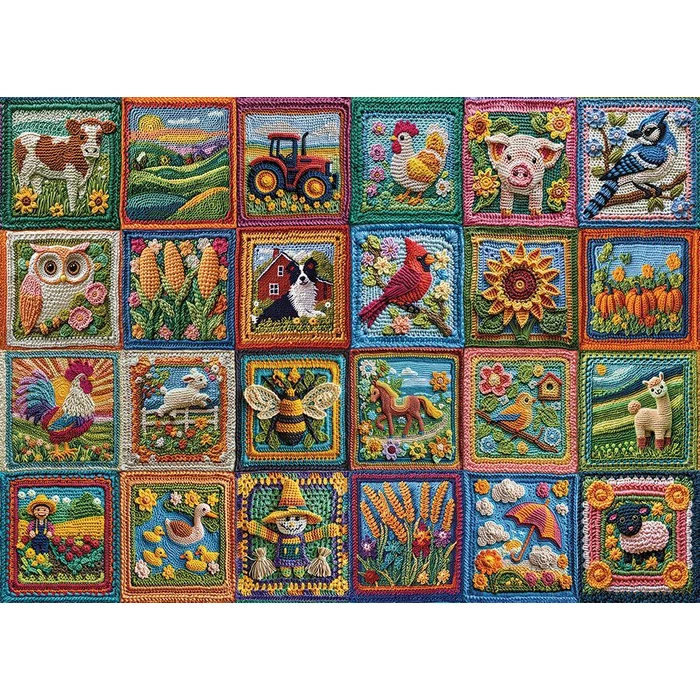 Cobble Hill 40320 - Country Life Crochet - 1000 db-os puzzle