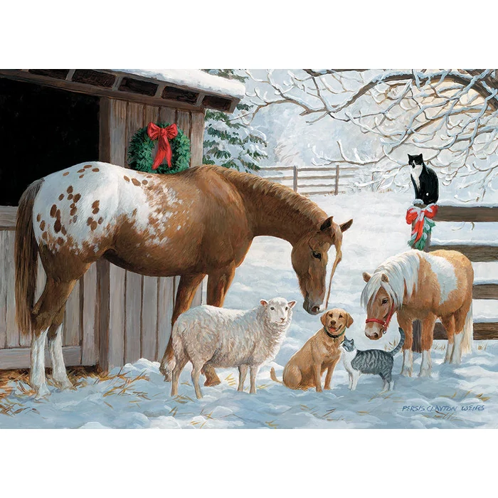 Cobble Hill 47027 - Winter Barnyard - 350 db-os Family puzzle