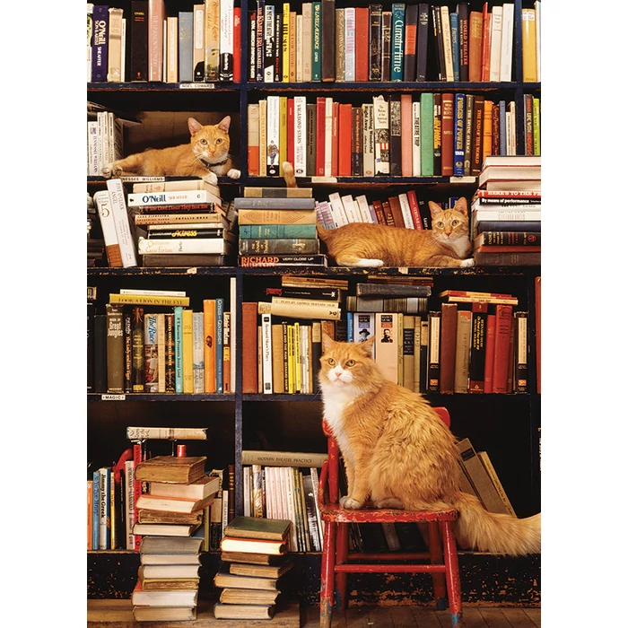 Cobble Hill 85080 - Gotham Bookstore Cats - 500 db-os puzzle