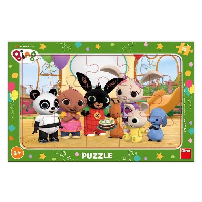 Dino 301344 - Bing a játszótéren - 15 db-os keretes puzzle
