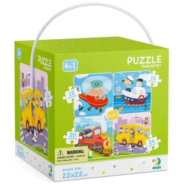 Dodo 300132 - Járművek - 4 az 1-ben (12,16,20,24 db-os) puzzle
