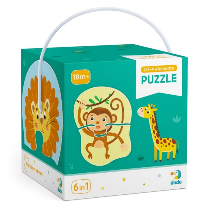 Dodo 300153 - Baby sziluett puzzle - Állatok a vadonban - 2,3,4 db-os puzzle