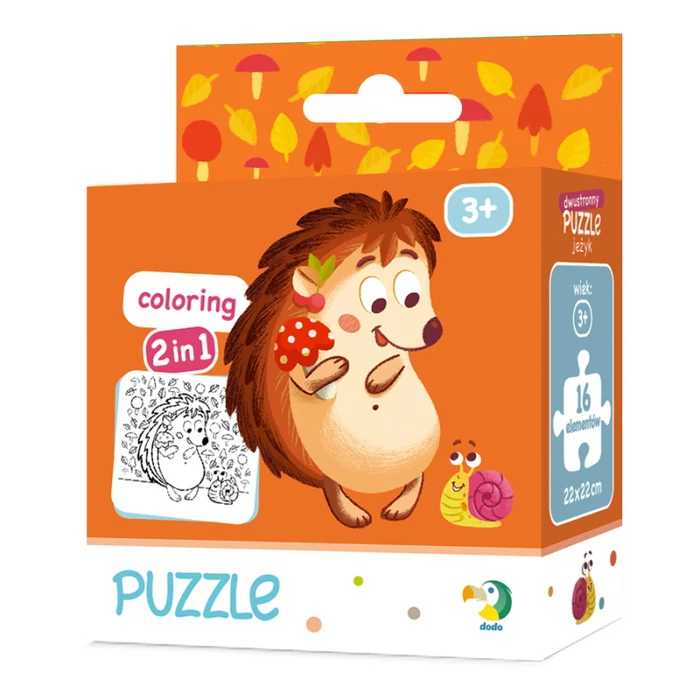 Dodo 300119 - Süni - Színezhető kétoldalas 16 db-os puzzle
