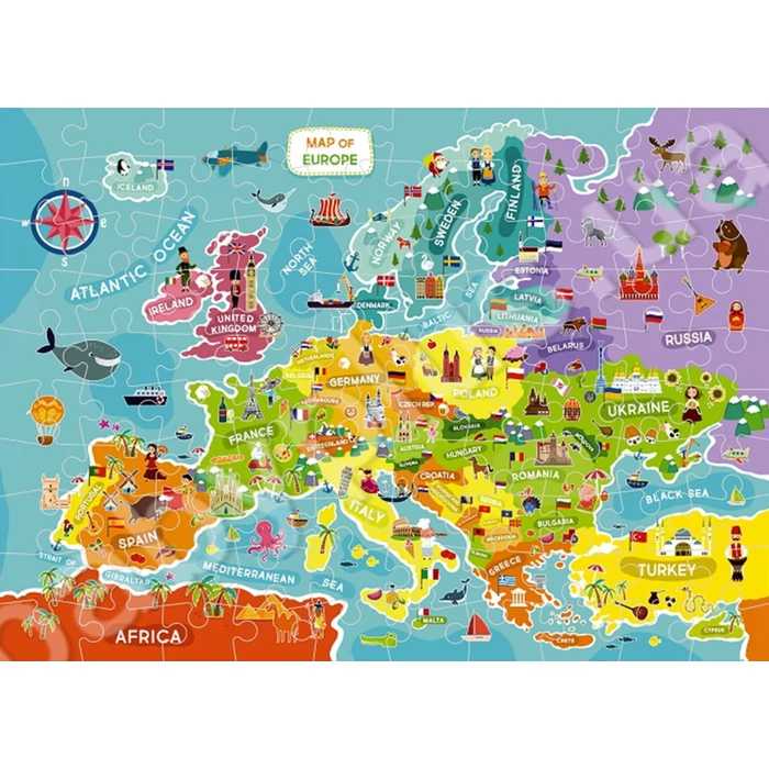 Dodo 300124 - Európa térkép - 100 db puzzle