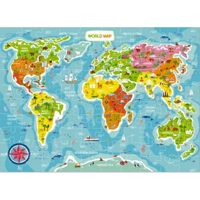 Dodo 300123 - Világtérkép - 100 db puzzle