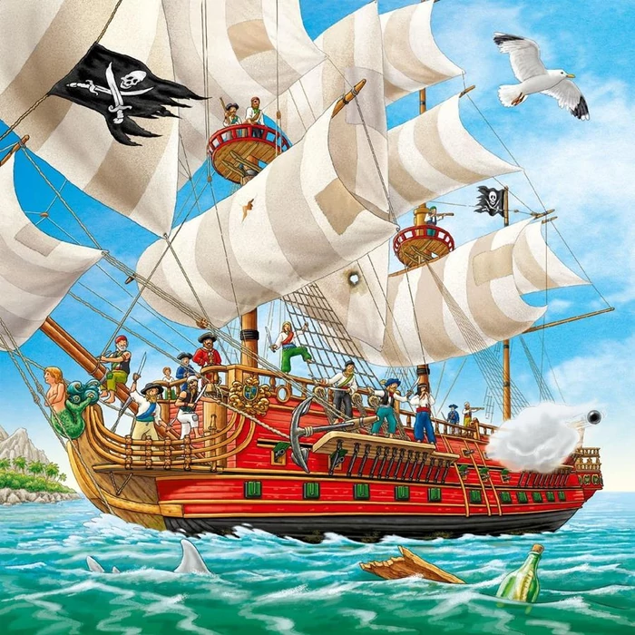 Ravensburger 09275 - Kalóz kaland - 3 x 49 db-os puzzle
