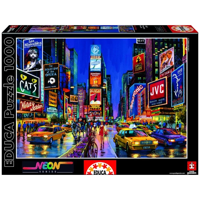 Educa 13047 - Neon puzzle - Time Square New York - 1000 db-os puzzle