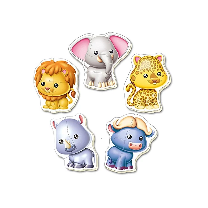 Educa 14197 -  Baby sziluett puzzle - Vadállatok - 3,4,5 db-os puzzle