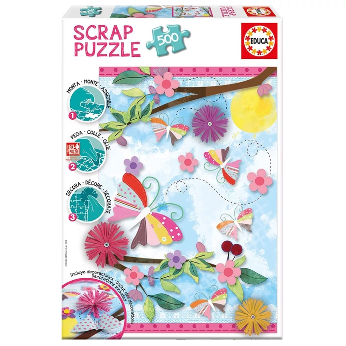 Educa 16738 - Scrap puzzle - Garden Art - 500 db-os puzzle