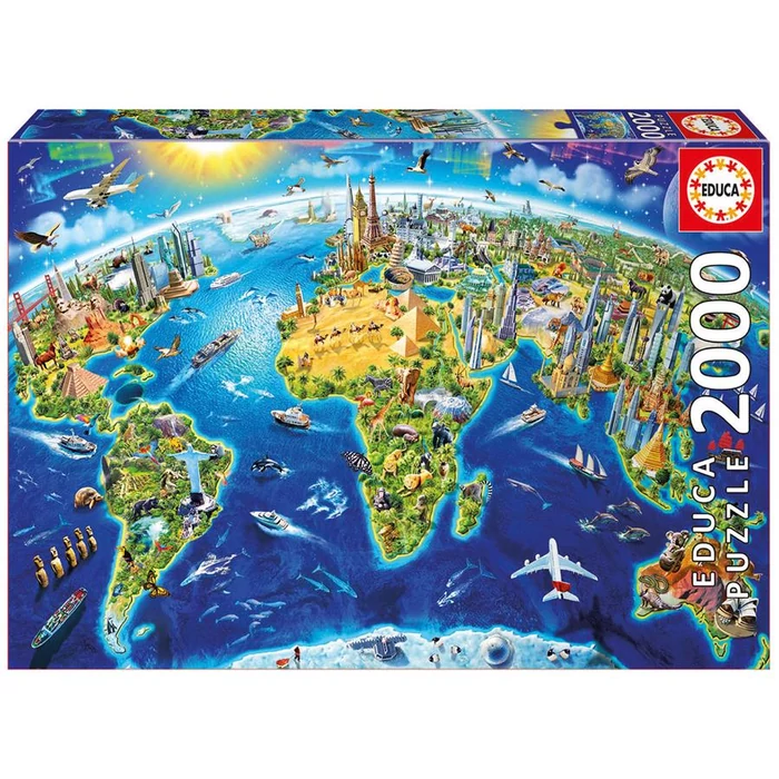 Educa 17129 - Nevezetességek a világ körül - 2000 db-os puzzle