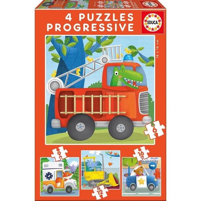 Educa 17144 - Hős állatok - 4 az 1-ben puzzle (6,9,12,16 db-os) puzzle