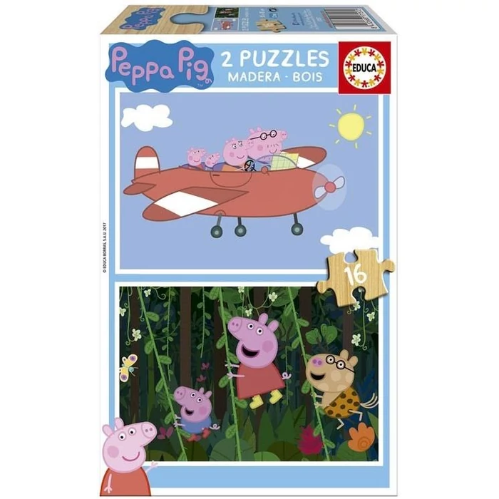 Educa 17157 - Peppa malac - 2 x 16 db-os fa puzzle