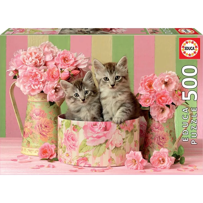 Educa 17960 - Cicák és rózsák - 500 db-os puzzle