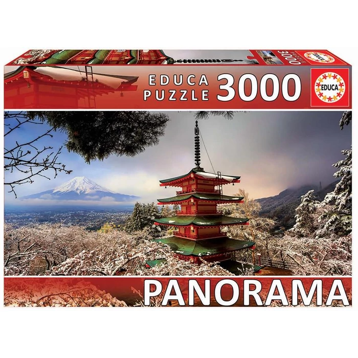 Educa 18013 - Panoráma puzzle - Chureito Pagoda, Mount Fuji - 3000 db-os puzzle