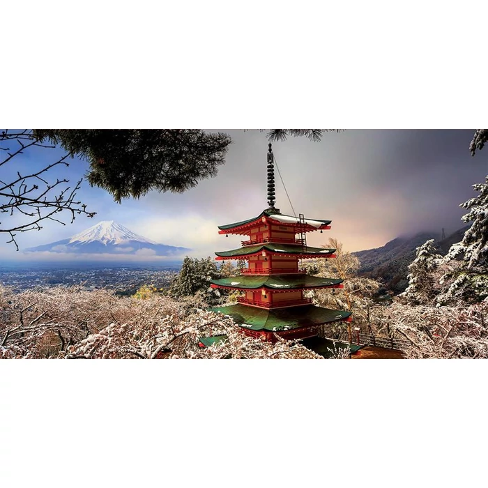 Educa 18013 - Panoráma puzzle - Chureito Pagoda, Mount Fuji - 3000 db-os puzzle