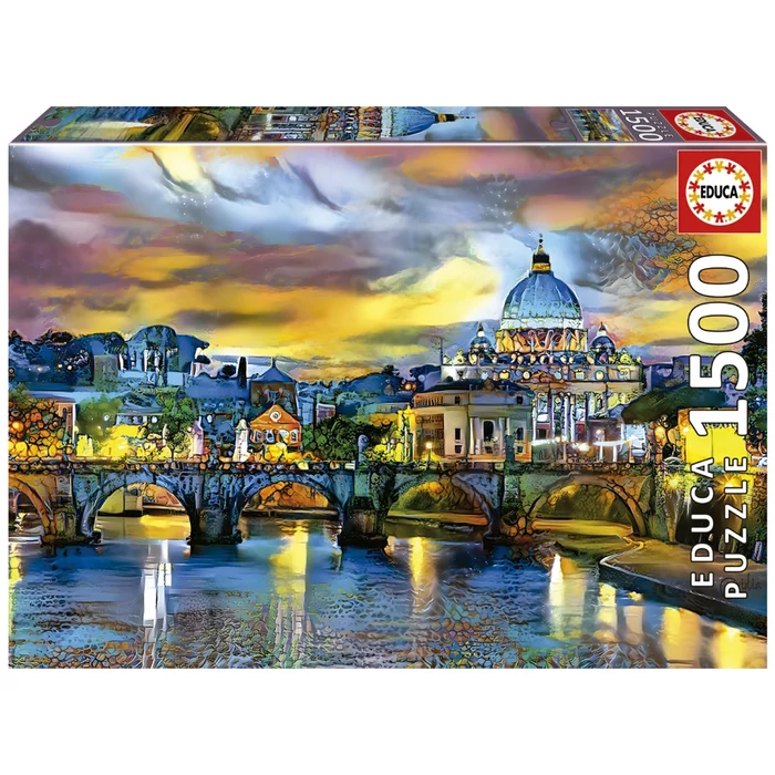 Educa 19617 - Szent Péter Bazilika és Szent Angelo-híd - 1500 db-os puzzle