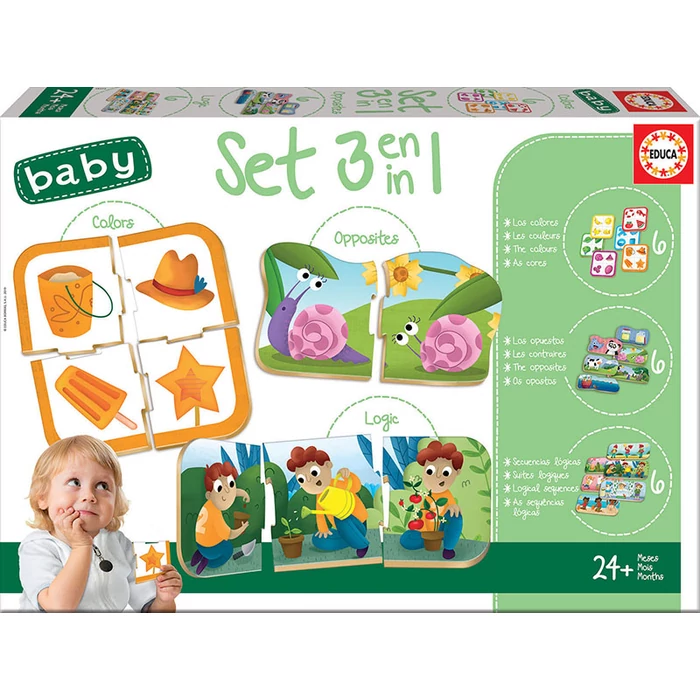 Educa 18123 - 3 az 1-ben - Baby oktató puzzle