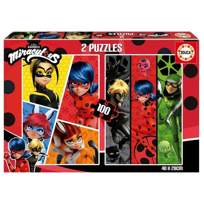 Educa 19969 - Miraculous - Katicabogár - 2 x 100 db-os puzzle