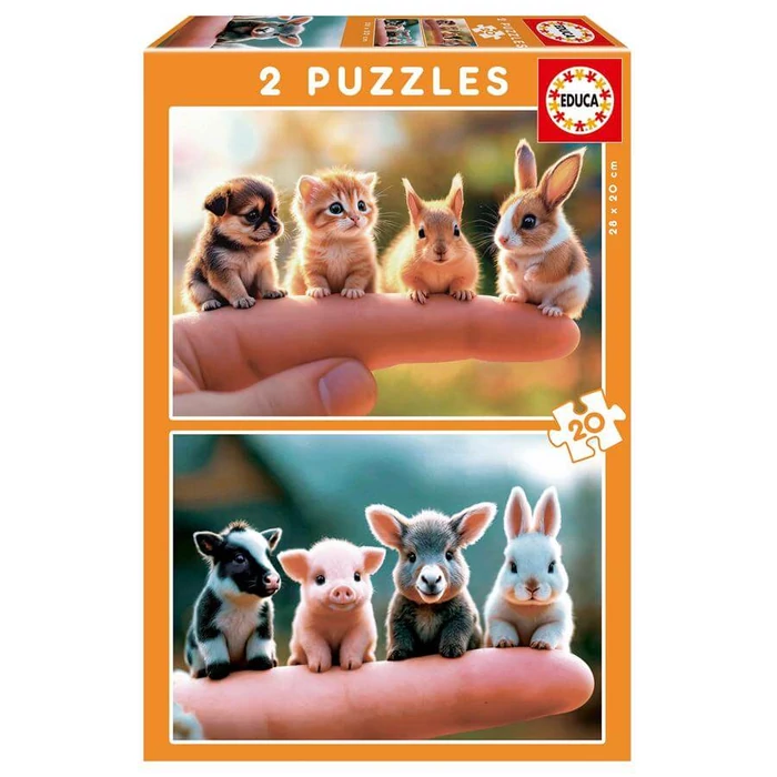 Educa 20221 - Állatbébik - 2 x 20 db-os puzzle