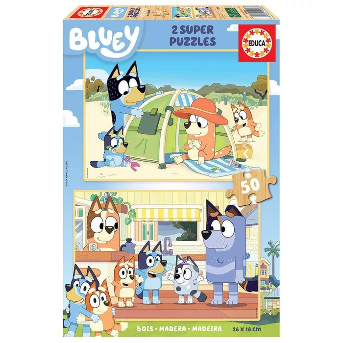 Educa 19408 - Bluey - 2 x 50 db-os fa puzzle