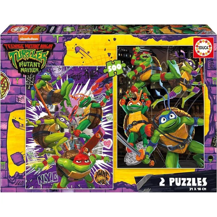 Educa 19916 - Tini nindzsa teknőcök - 2 x 500 db-os puzzle