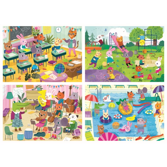 Educa 18904 - Iskolanap - 4 az 1-ben puzzle (20,40,60,80 db-os) puzzle