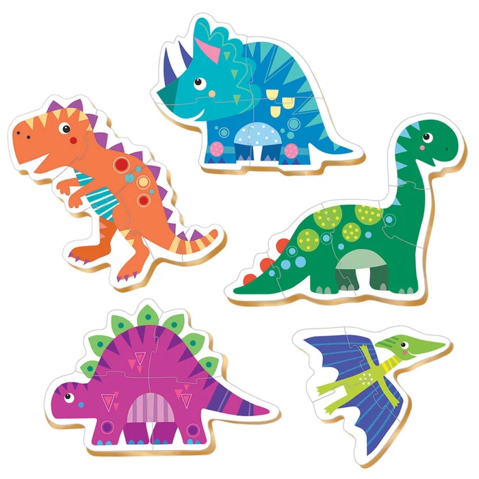Educa 18873 - Baby sziluett puzzle - Dinoszauruszok - 3,4,5 db-os puzzle