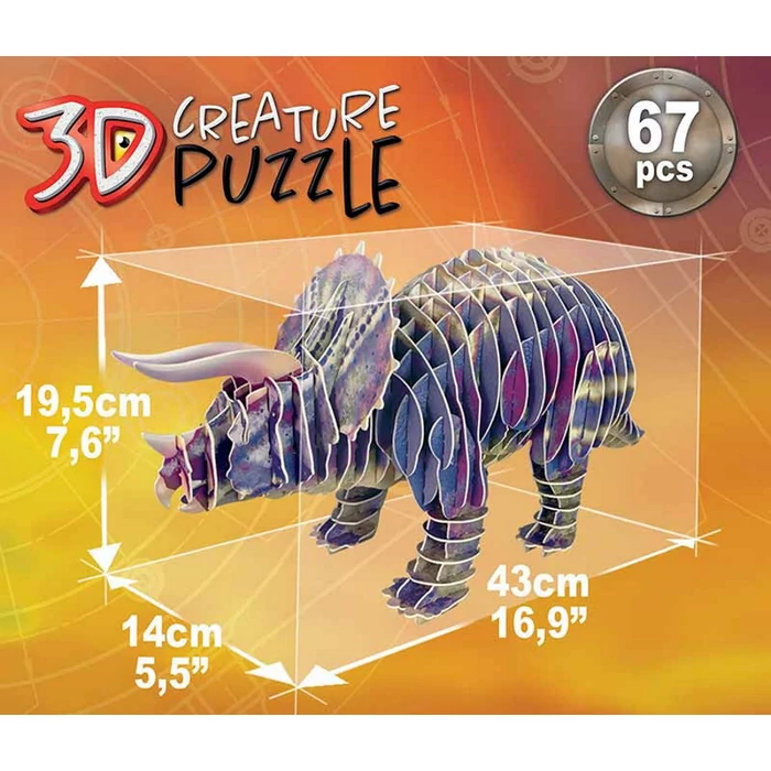 Educa 19183 Triceratops - 67 db-os 3D Creature puzzle