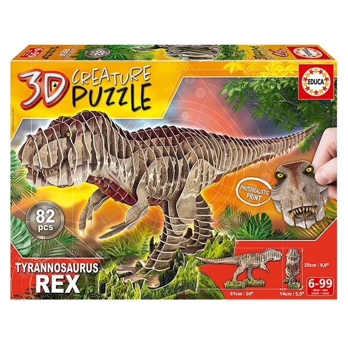 Educa 19182 Tyrannosaurus Rex - 82 db-os 3D Creature puzzle