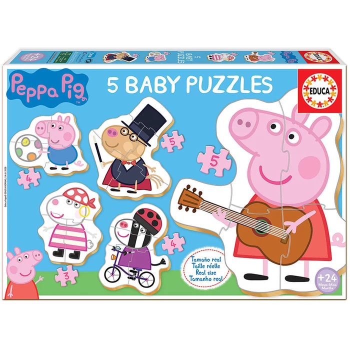 Educa 18589 - Baby sziluett puzzle - Peppa malac - 3,4,5 db-os puzzle