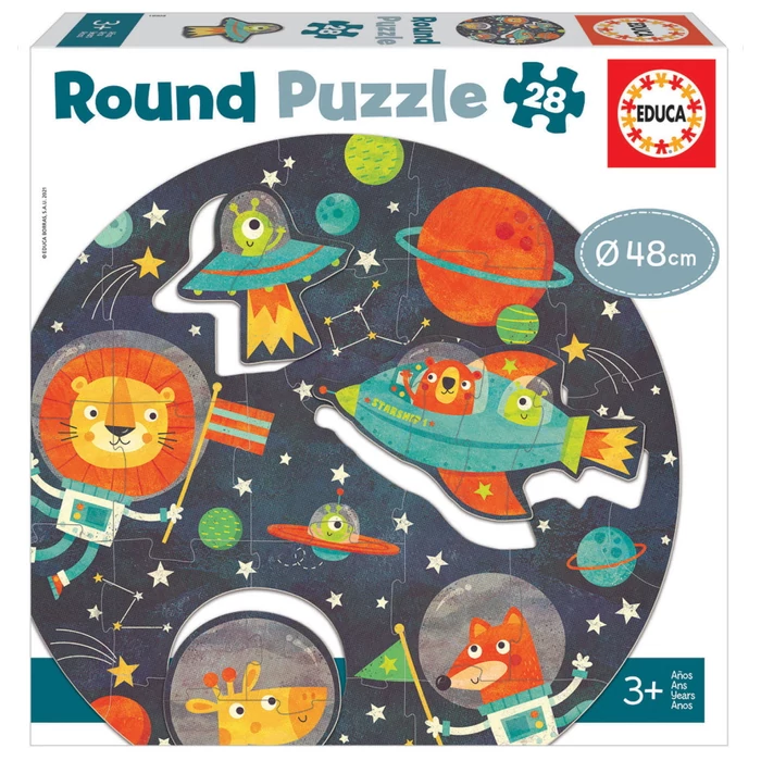 Educa 18908 - Az űrben - 28 db-os Kör alakú puzzle