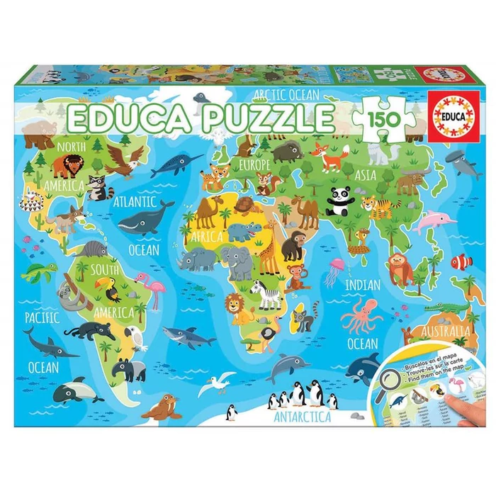Educa 18115 - Világtérkép - 150 db-os puzzle