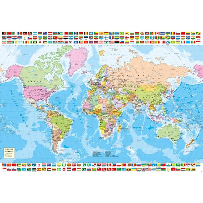 Educa 18500 - Politikai világtérkép - 1500 db-os puzzle