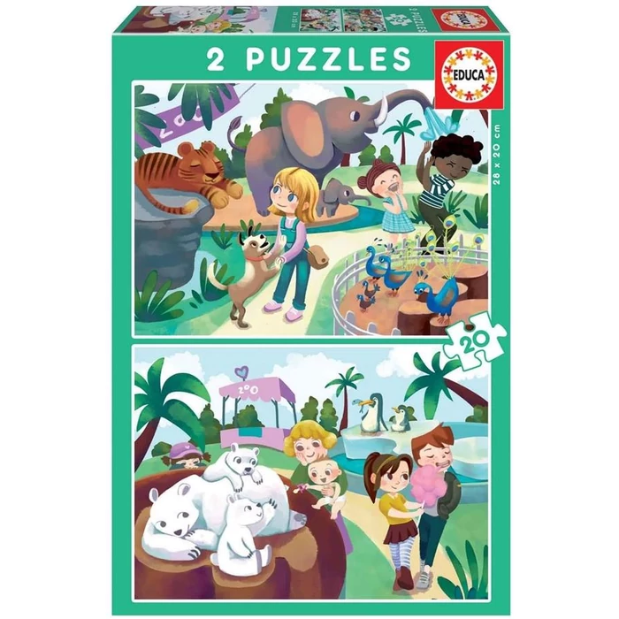 Educa 18603 - Az állatkertben - 2 x 20 db-os puzzle