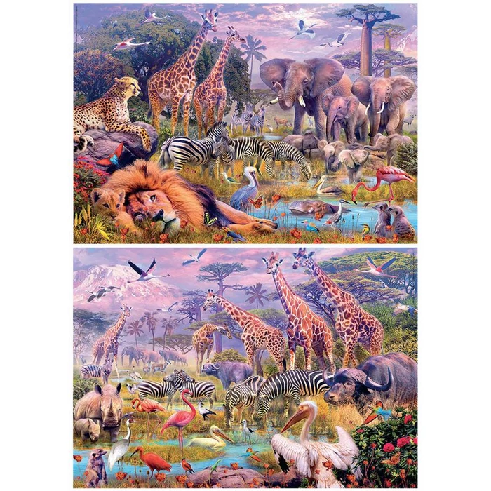 Educa 18606 - Mesés szavanna - 2 x 100 db-os puzzle