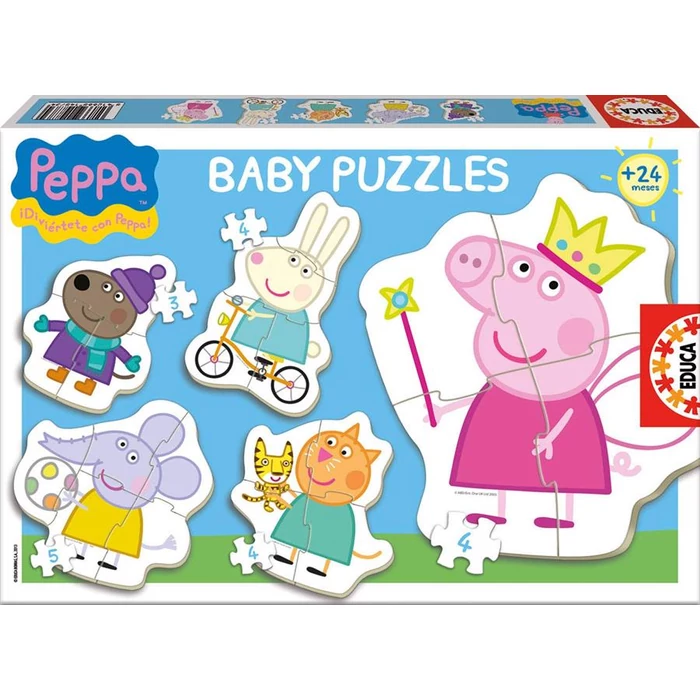 Educa 15622 - Baby sziluett puzzle - Peppa malac - 3,4,5 db-os puzzle